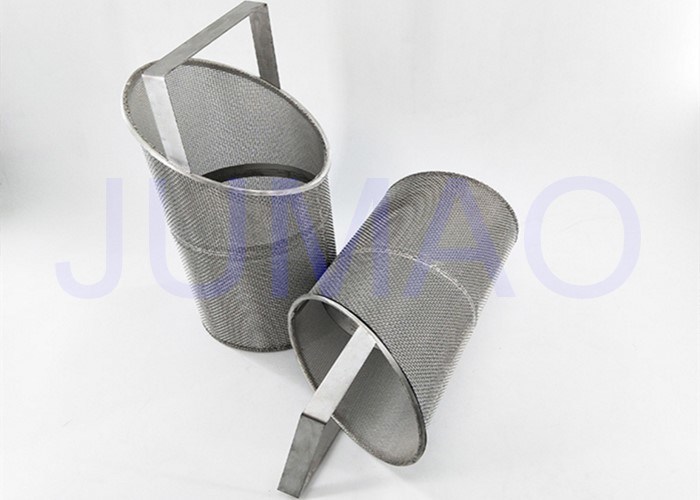 Heavy Duty Basket Screen Filter Element With Two Layers Square Screens