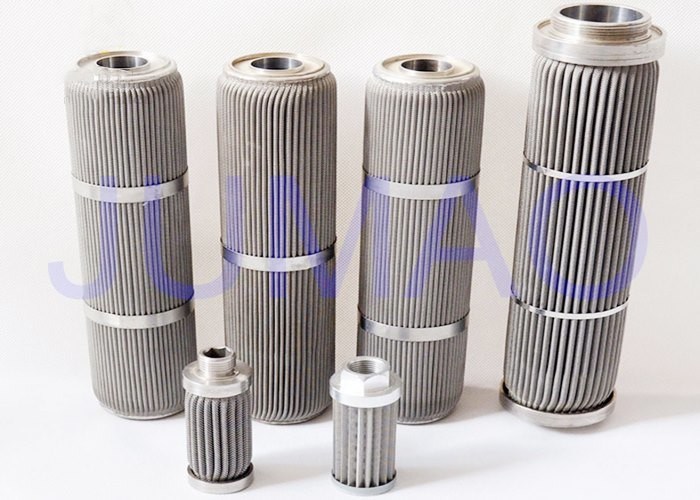 Customized Ss Sintered Pleated Filter Cartridge , Oil Filter Cylinders